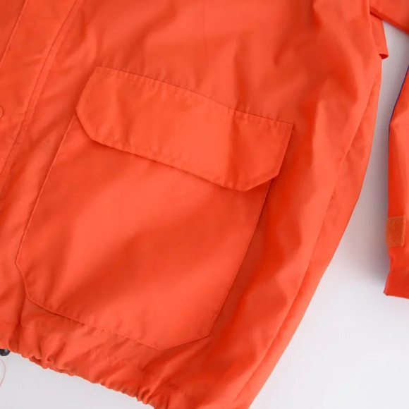 Vintage Polo Jeans Co. Ralph Lauren Orange Zip Up Rain Coat Size Medium - Picture 7 of 14